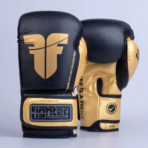 Fighter Boxningshandskar Träning PU - svart/guld, FBG-TRP-001