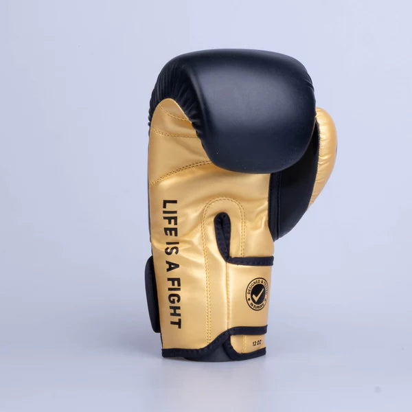 Fighter Boxningshandskar Träning PU - svart/guld, FBG-TRP-001