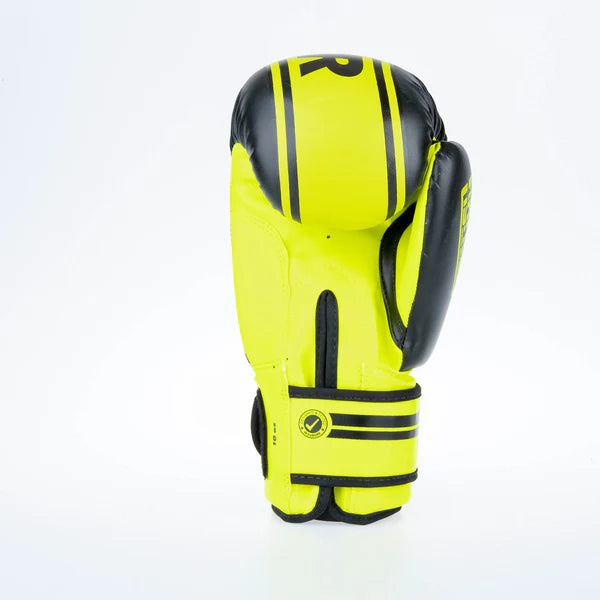 Fighter Boxing Gloves Basic Stripe - neongul/svart