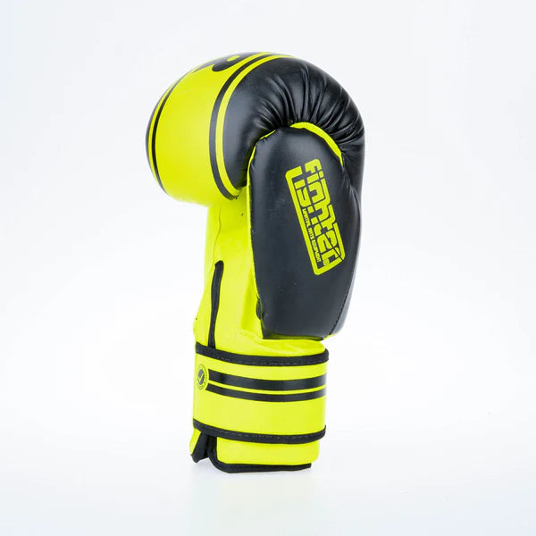 Fighter Boxing Gloves Basic Stripe - neongul/svart