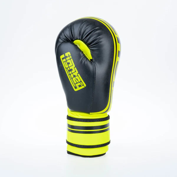 Fighter Boxing Gloves Basic Stripe - neongul/svart