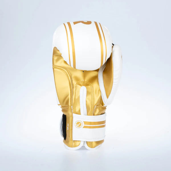 Fighter Boxningshandskar Basic Stripe - vit/guld