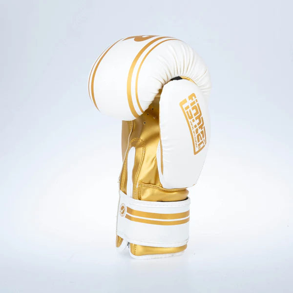 Fighter Boxningshandskar Basic Stripe - vit/guld