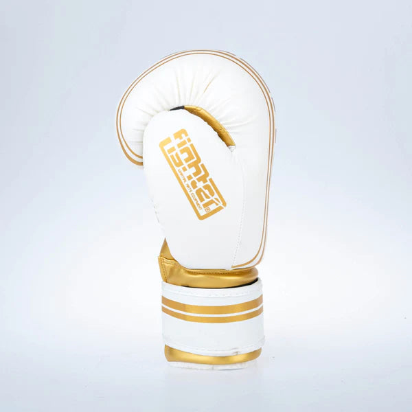 Fighter Boxningshandskar Basic Stripe - vit/guld