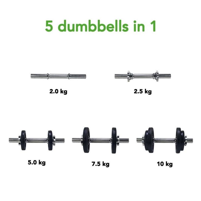 Tunturi Hantelset 10 kg, med 1 stångskruv