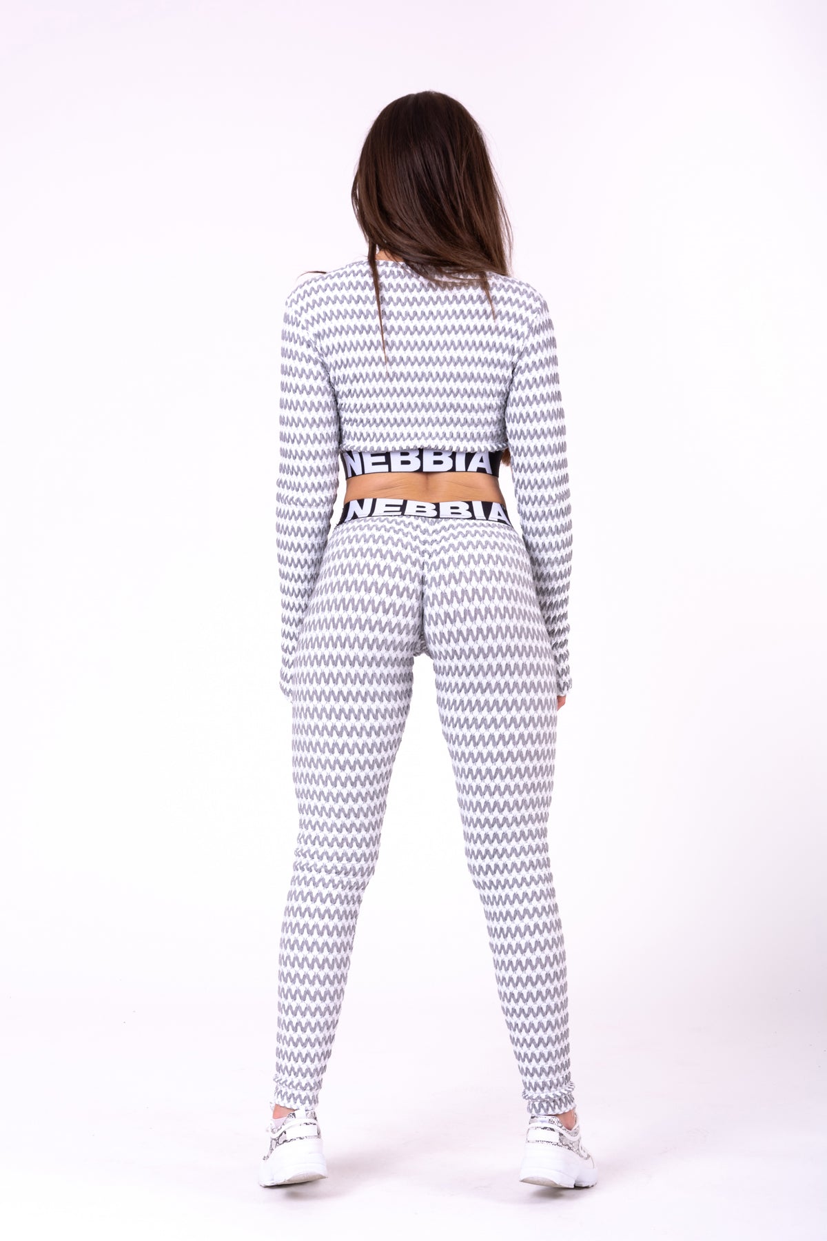 NEBBIA- Boho 3D Pattern Crop Top, ljus grå