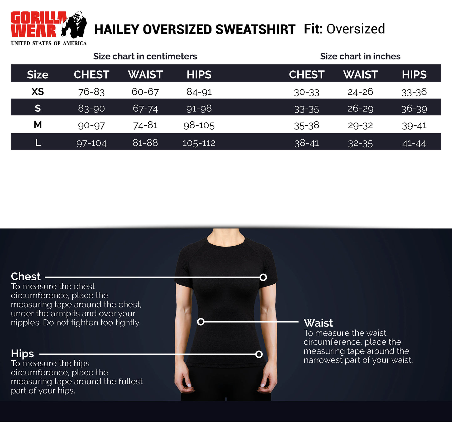 Gorilla Wear Hailey Oversized Sweatshirt, grå
