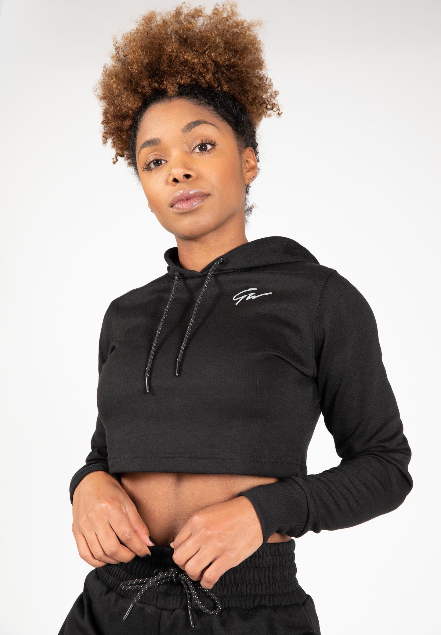 Gorilla Wear Pixley Crop Top Hoodie, svart