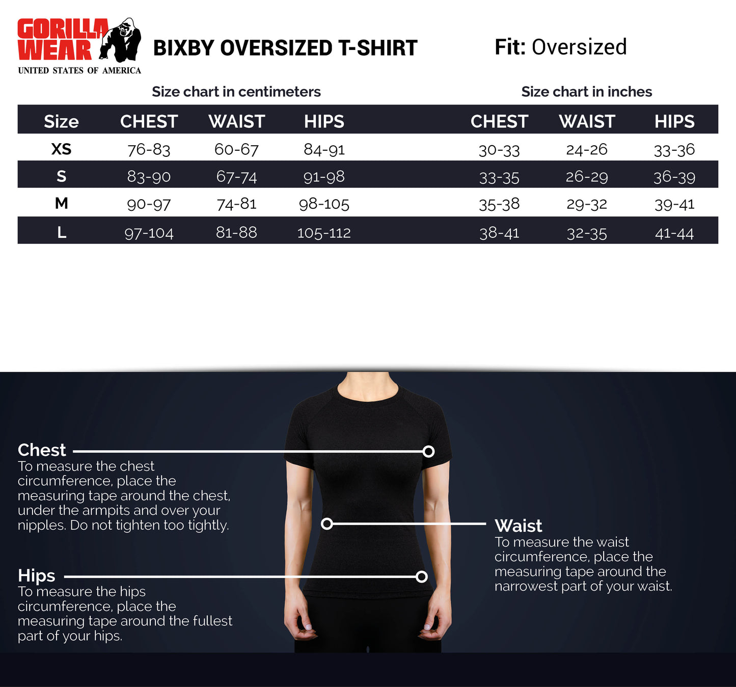 Gorilla Wear Bixby Oversized T-Shirt, svart