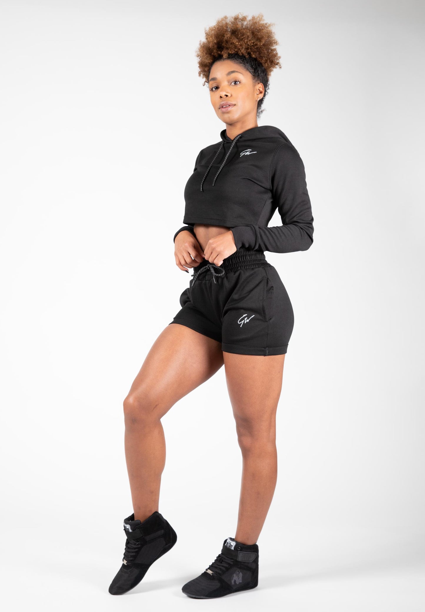 Gorilla Wear Pixley Crop Top Hoodie, svart