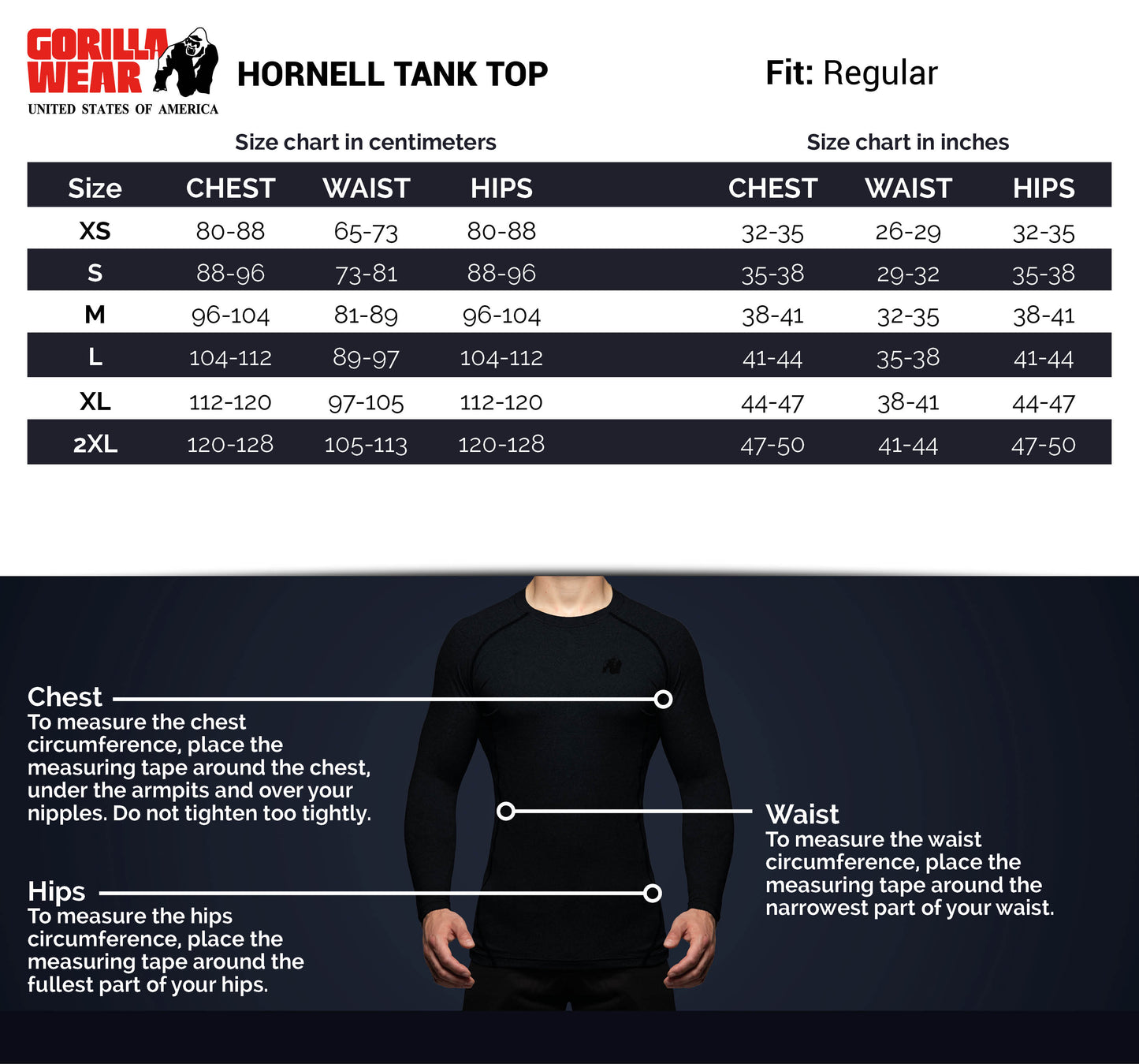 Gorilla Wear Hornell Tank Top, svart/grå