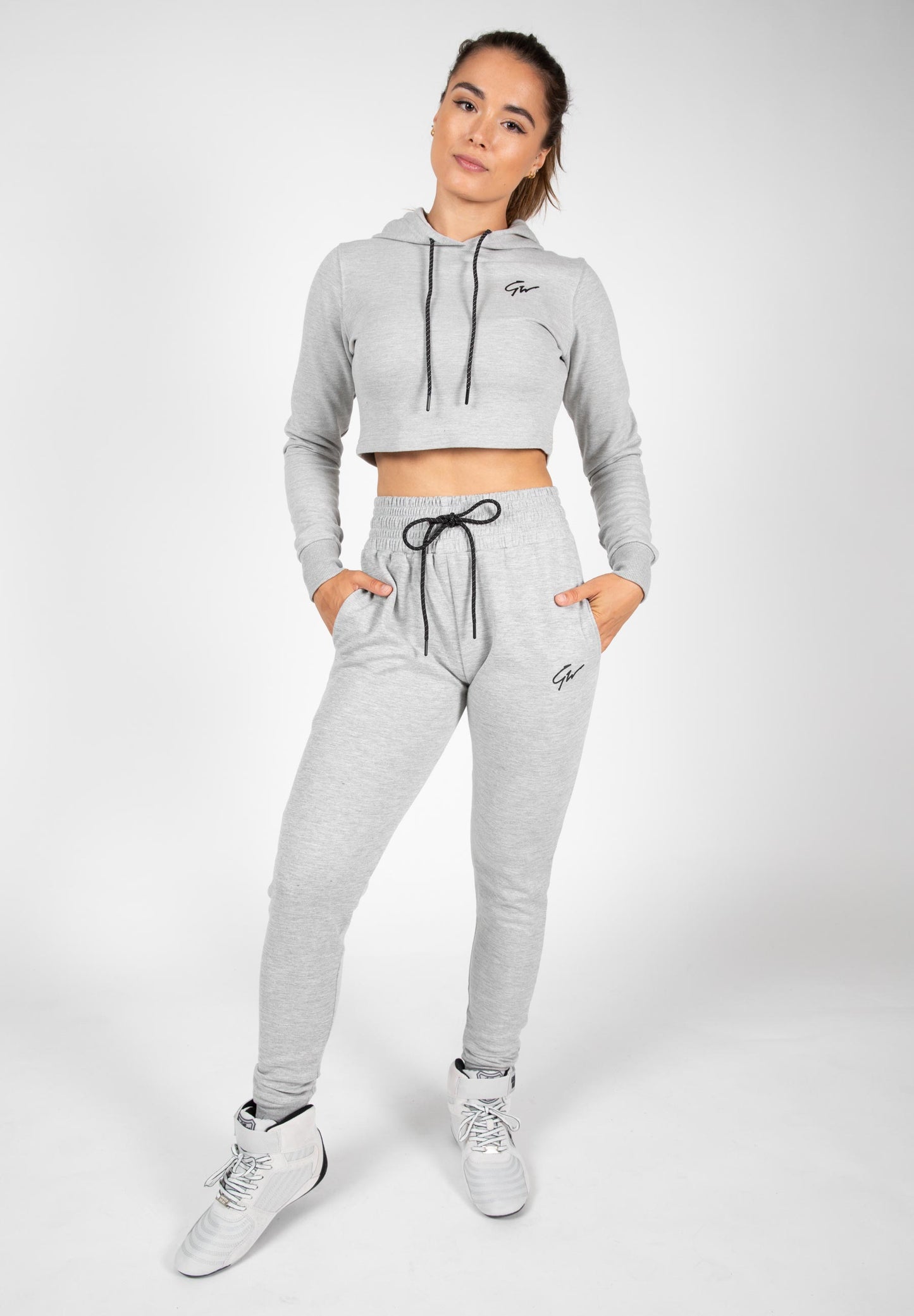 Gorilla Wear Pixley Crop Top Hoodie, grå