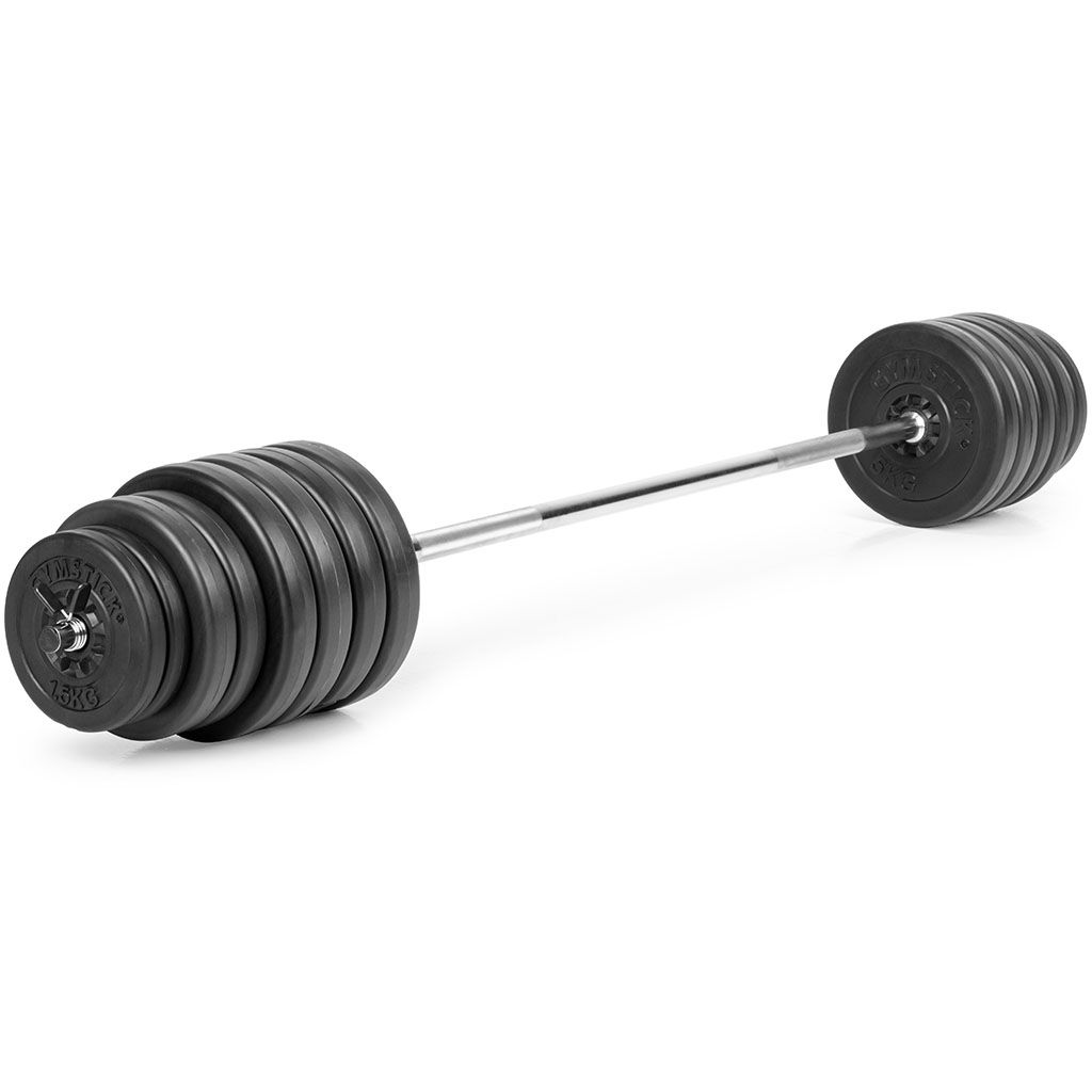 GYMSTICK 60kg Vinyl Barbell & Dumbbell Set