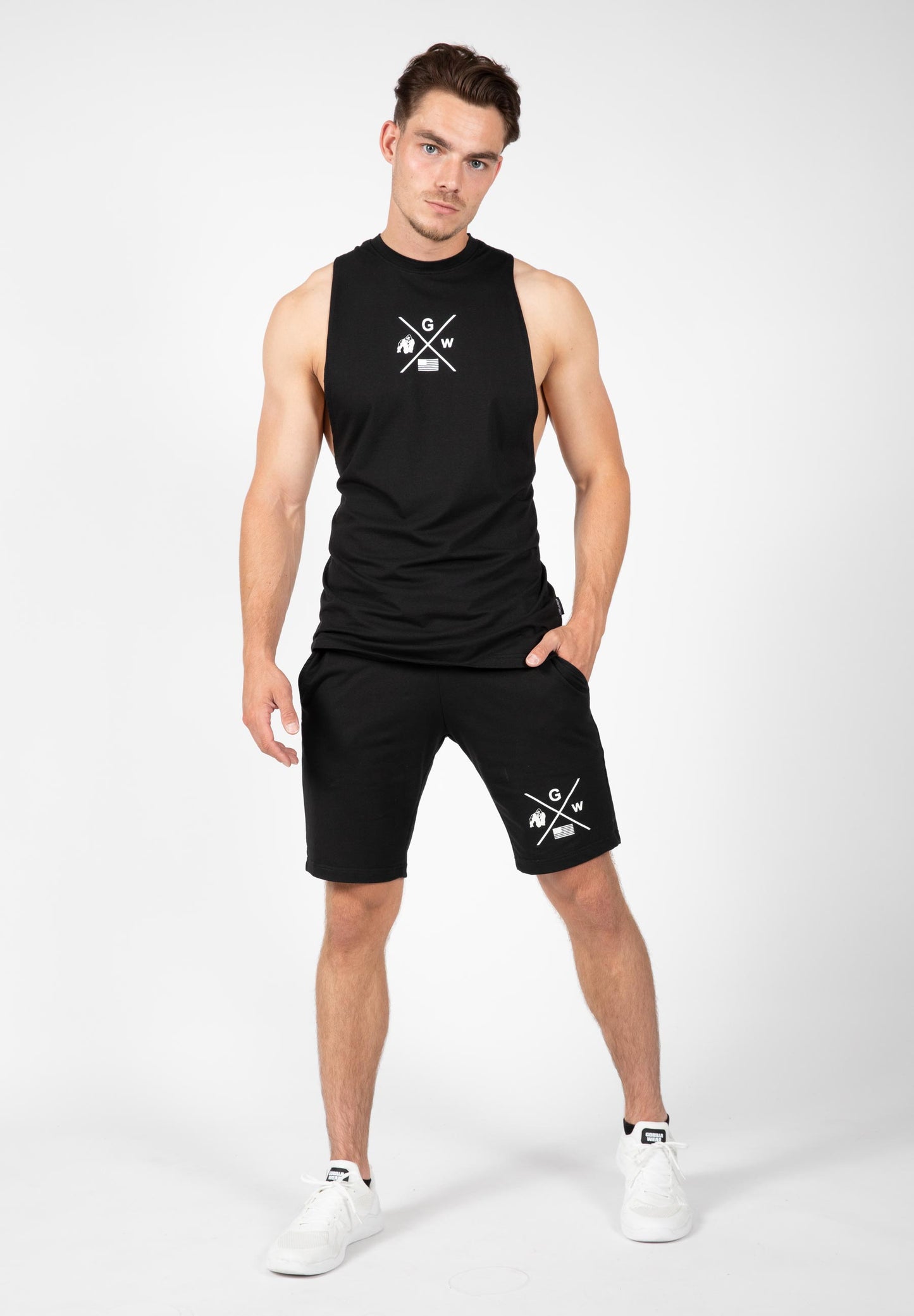 Gorilla Wear Cisco Drop Armhole Tank Top, svart/vit