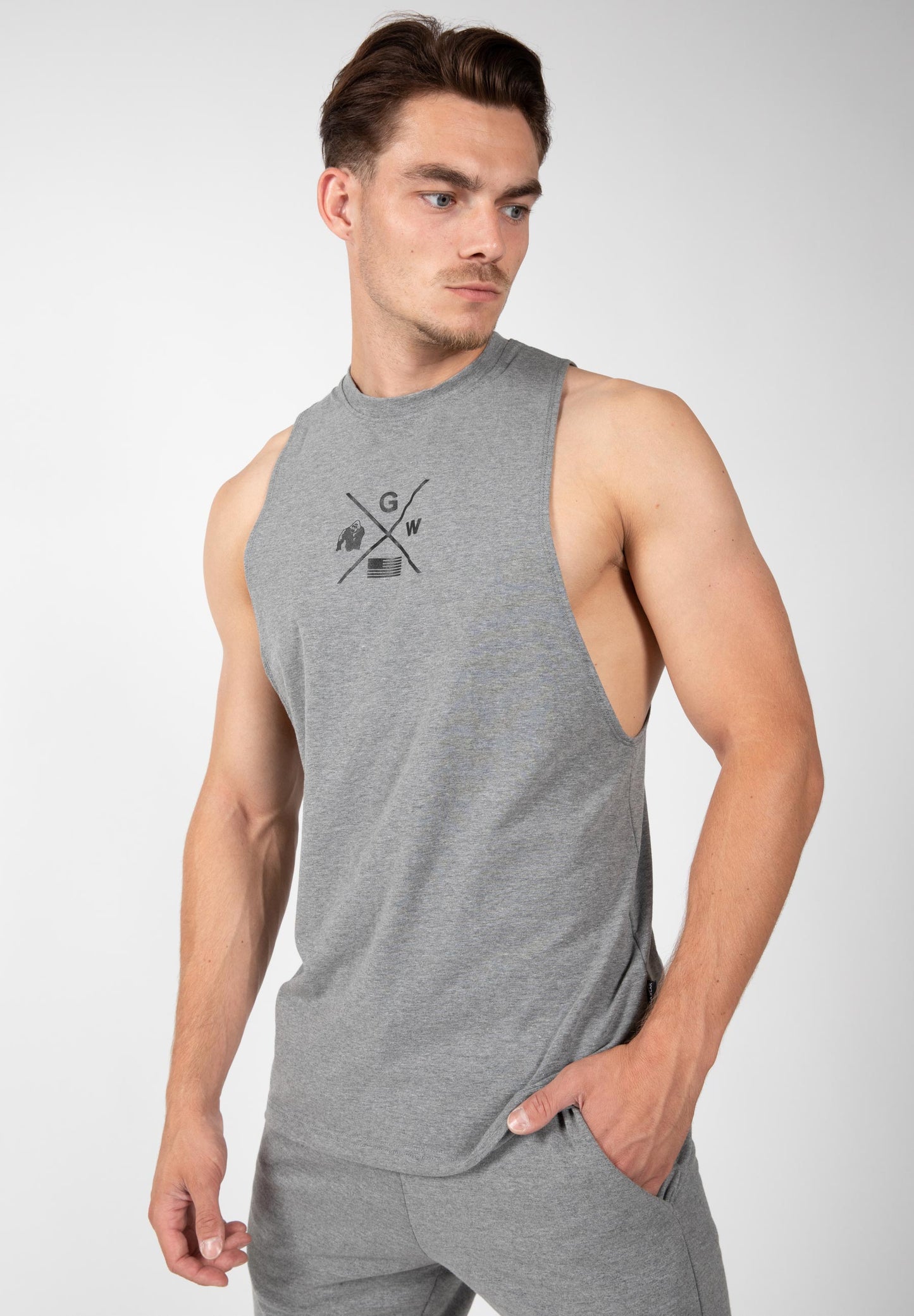Gorilla Wear Cisco Drop Armhole Tank Top, grå/svart