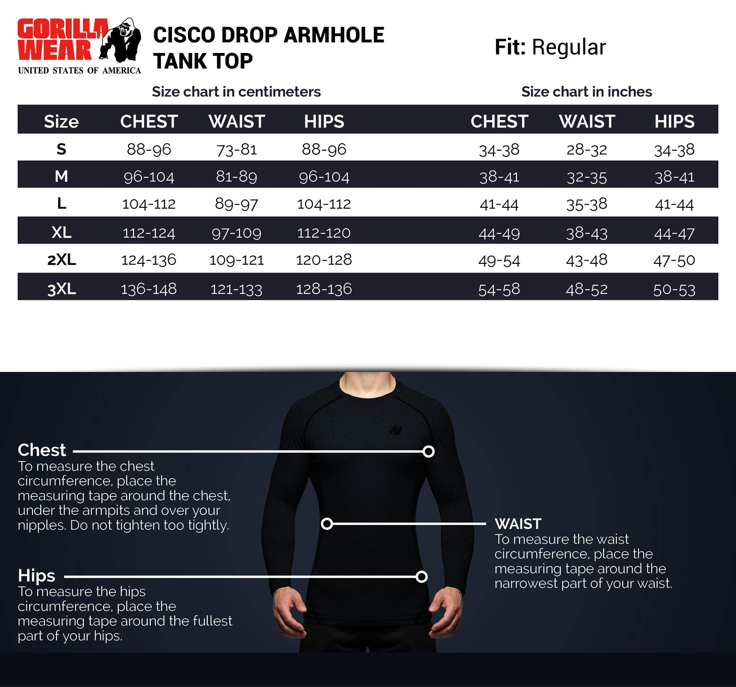 Gorilla Wear Cisco Drop Armhole Tank Top, grå/svart
