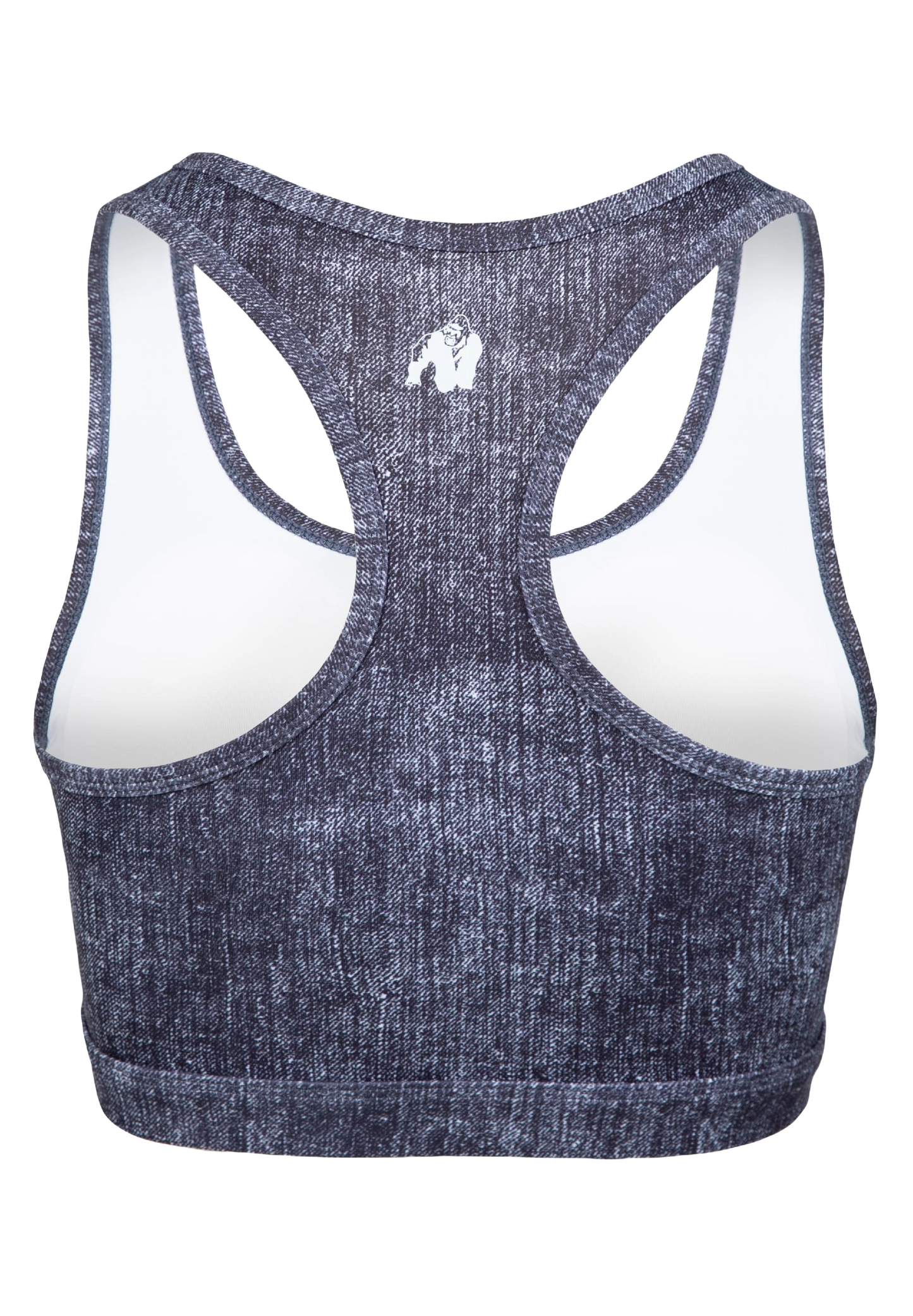 Gorilla Wear Camilla Zip-Front Sports Bra, blue denim