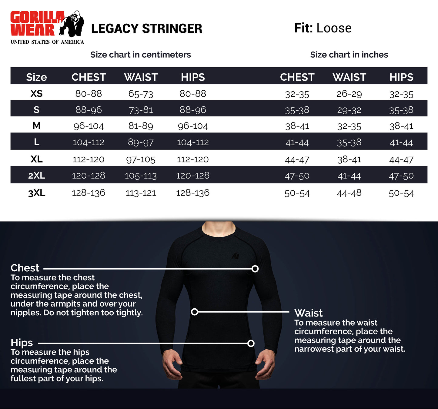 Gorilla Wear Legacy Stringer, svart