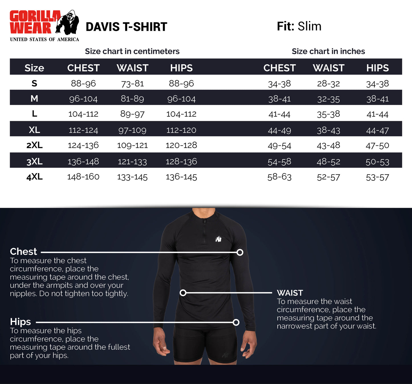 Gorilla Wear Davis T-Shirt, svart
