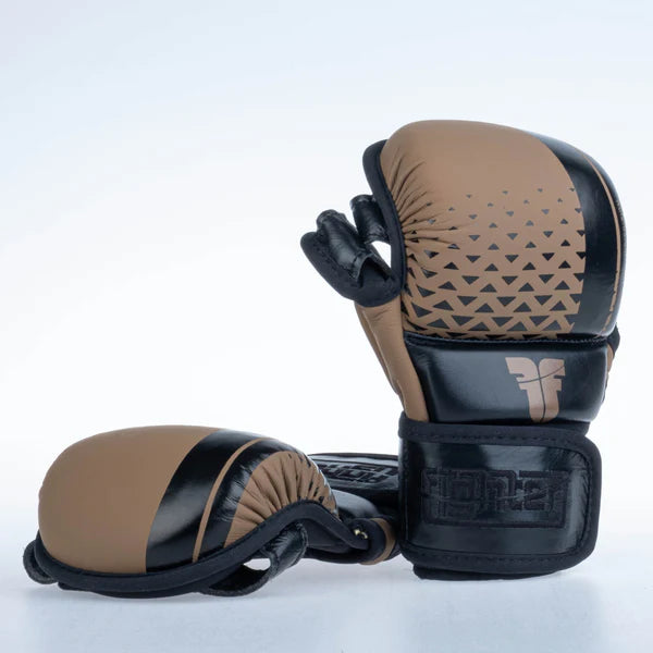 Fighter MMA-handskar Pro - svarta/bruna, FMGL-PRO-001