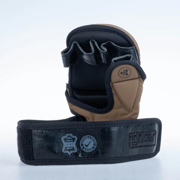 Fighter MMA-handskar Pro - svarta/bruna, FMGL-PRO-001