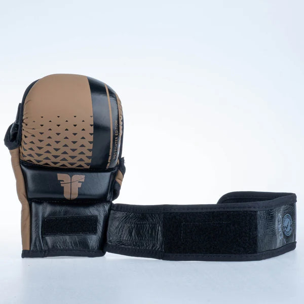 Fighter MMA-handskar Pro - svarta/bruna, FMGL-PRO-001