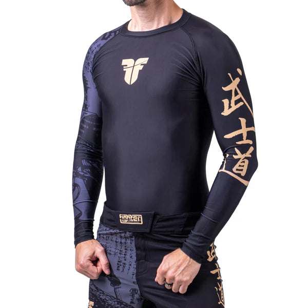 Fighter Rashguard Samurai med långa ärmar - svart/guld