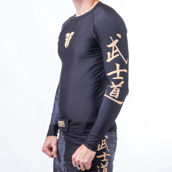 Fighter Rashguard Samurai med långa ärmar - svart/guld