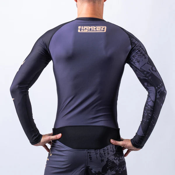Fighter Rashguard Samurai med långa ärmar - svart/guld