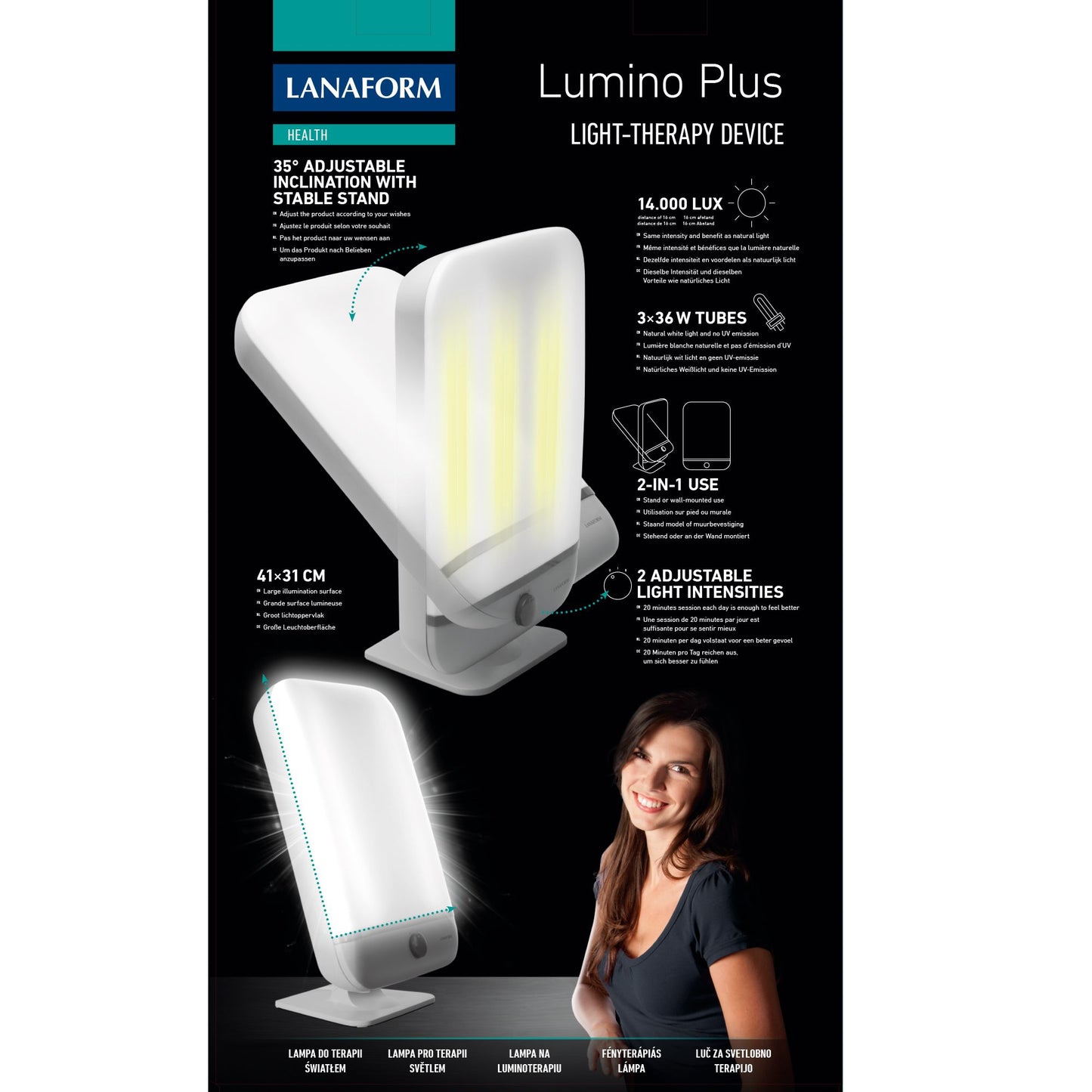 Lanaform Ljusterapilampa Lumino Plus
