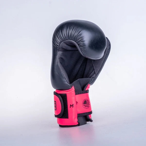 Fighter handskar med öppna händer -svart/rosa