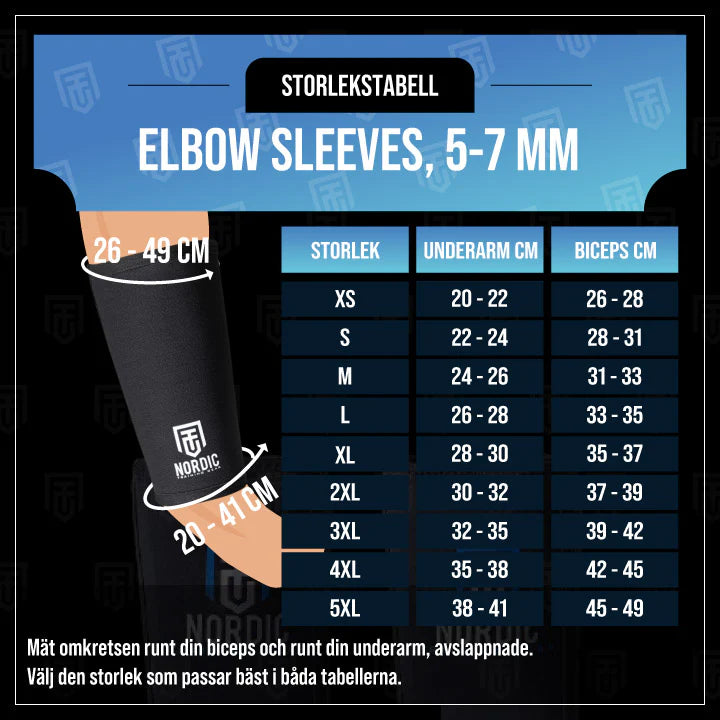 Nordic Training Gear Elbow Sleeves, 5-7 mm