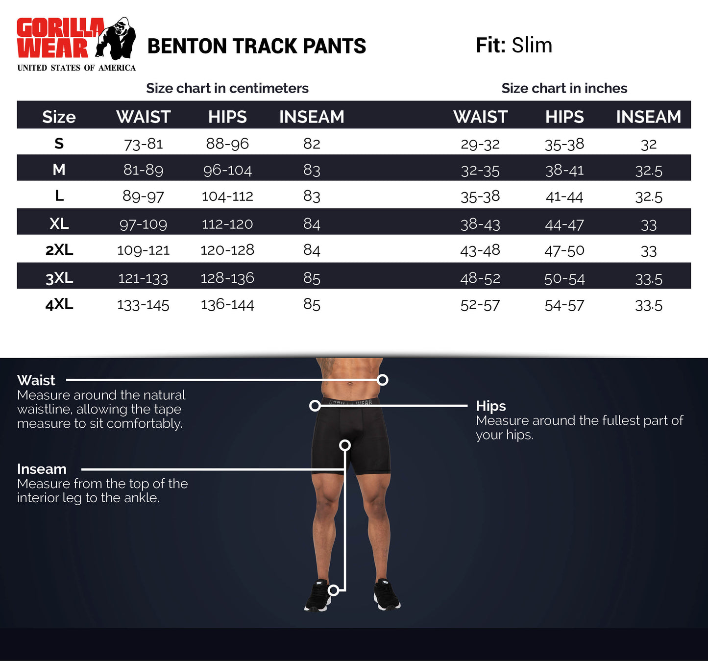 Gorilla Wear- Benton Track Pants, svart