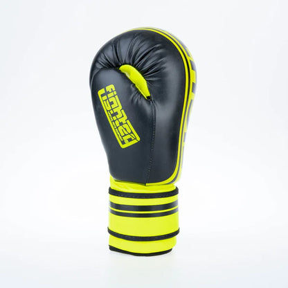 Fighter Boxing Gloves Basic Stripe - neongul/svart