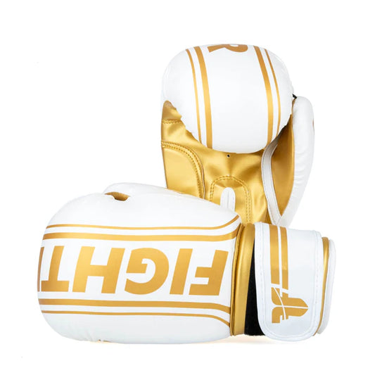 Fighter Boxningshandskar Basic Stripe - vit/guld