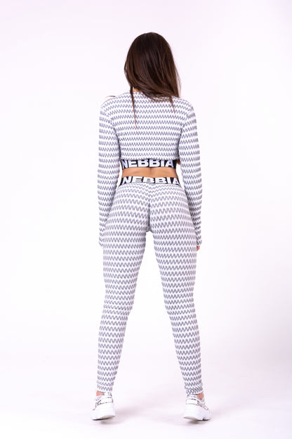 NEBBIA- Boho 3D Pattern Crop Top, ljus grå