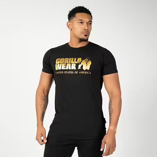 Gorilla Wear- T-shirt, svart/guld