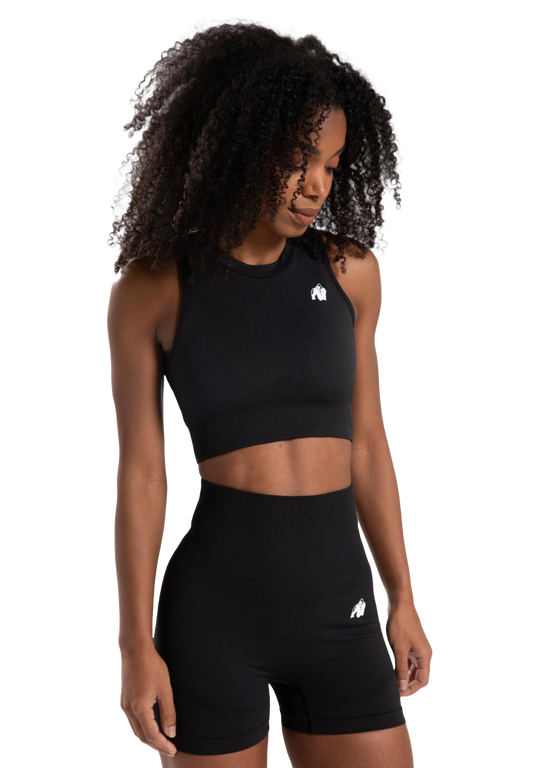 Olivia Seamless Crop Top, svart