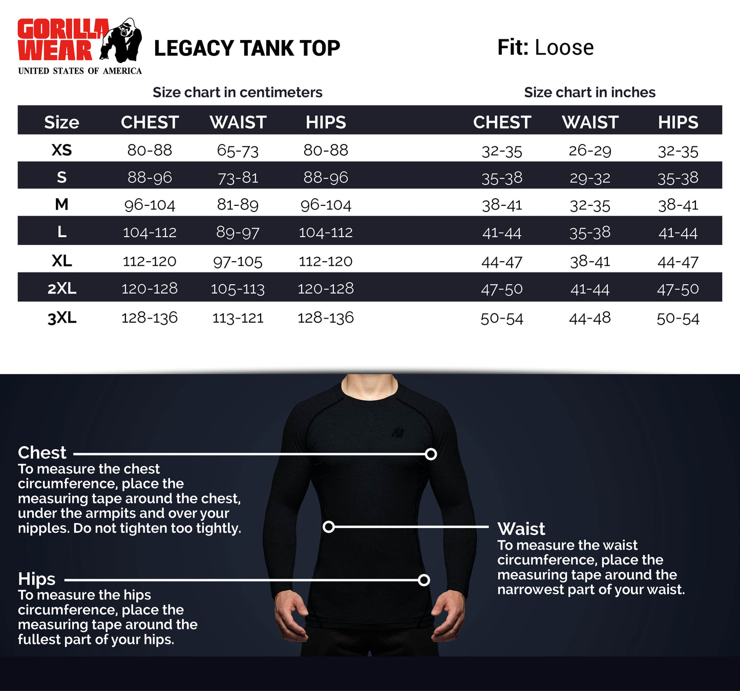 Gorilla Wear Legacy Tank Top, grå/svart