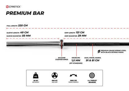 GYMSTICK 20kg Premium Bar