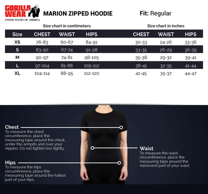 Gorilla Wear Marion Zipped Hoodie, svart