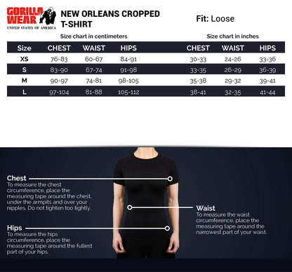 Gorilla Wear New Orleans Cropped T-Shirt, svart