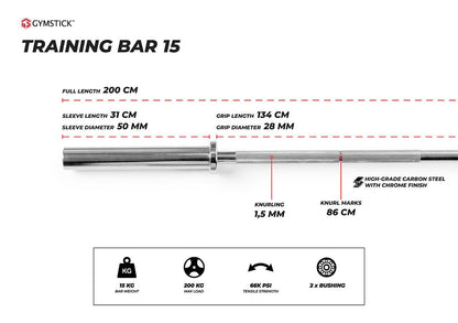 GYMSTICK 15kg Training Bar