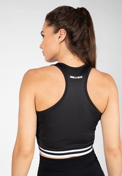 Gorilla Wear Mesa Zip Front Crop Top, svart