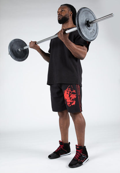 Gorilla Wear Buffalo Old School Workout Shorts, svart/röd