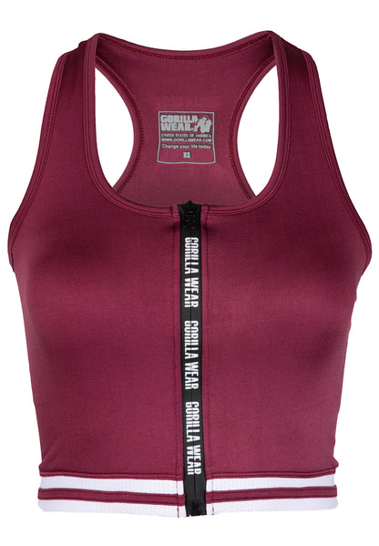 Gorilla Wear Mesa Zip Front Crop Top, röd