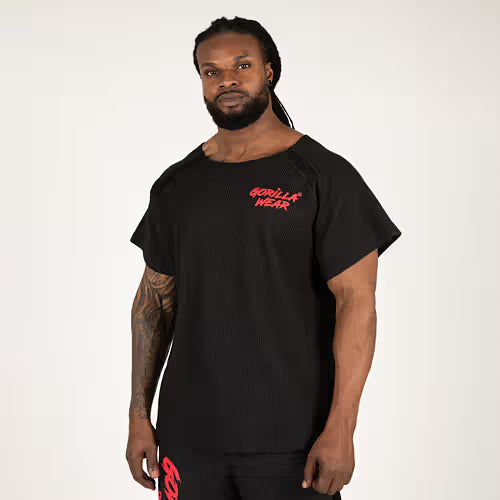 Gorilla Wear- Augustine Old School Work Out Top, svart/röd