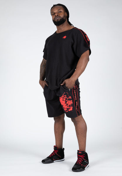 Gorilla Wear- Buffalo Old School Workout Shorts, svart/röd