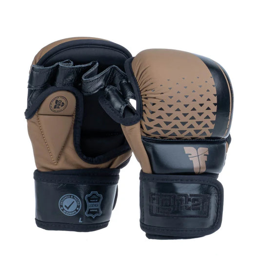 Fighter MMA-handskar Pro - svarta/bruna, FMGL-PRO-001