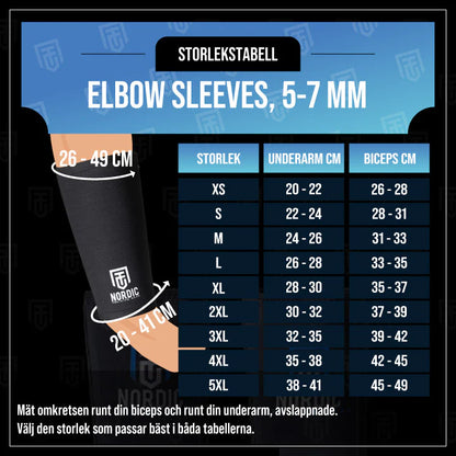 Nordic Training Gear Elbow Sleeves, 5-7 mm